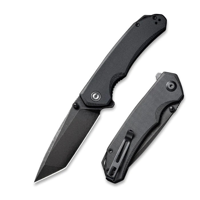 

Нож Civivi Brazen Flipper And Thumb Stud Knife G10 Handle (3.46" D2 Blade) black, Черный
