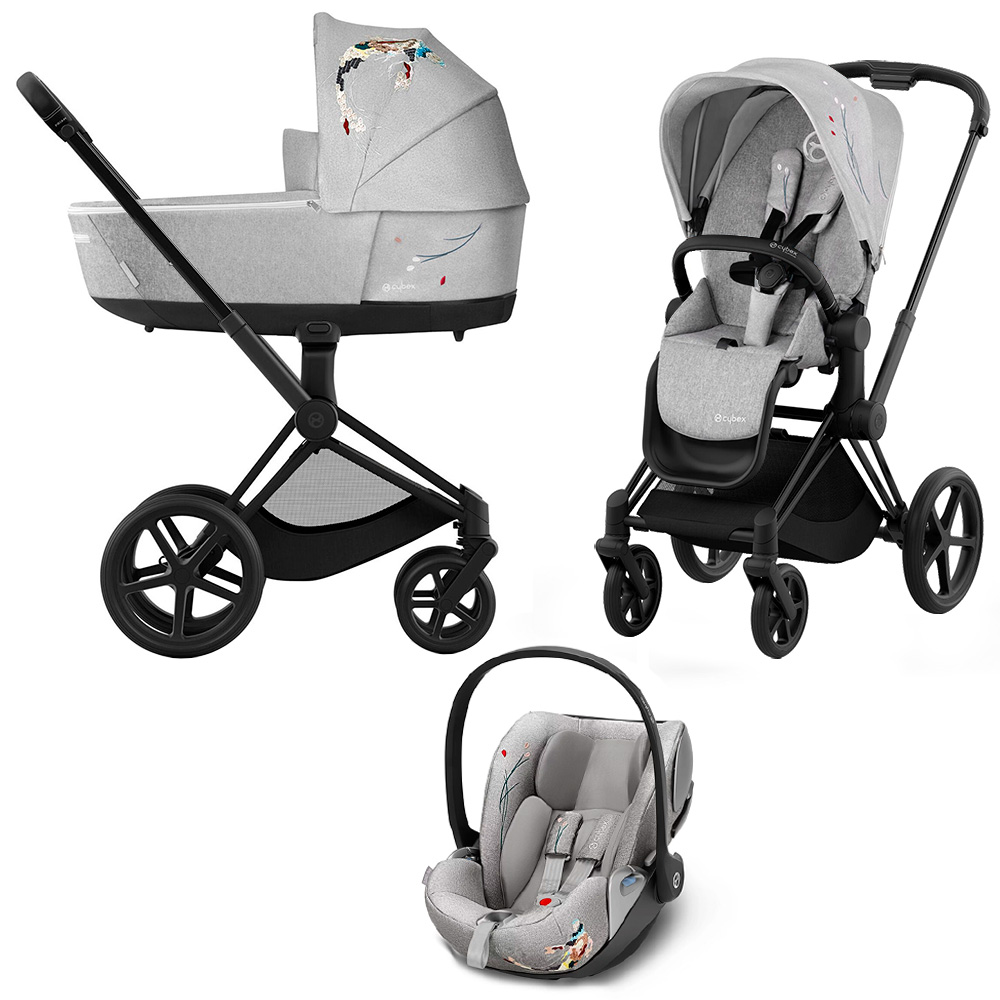 

Коляска 3в1 Cybex Priam VI Koi шасси Mattblack, Priam IV Koi 3в1