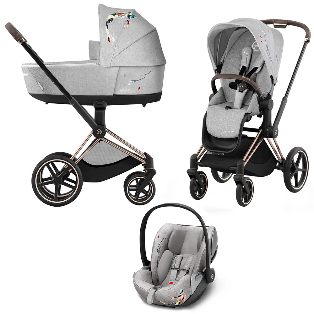 

Коляска 3в1 Cybex Priam VI Koi шасси Rosegold, Priam IV Koi 3в1
