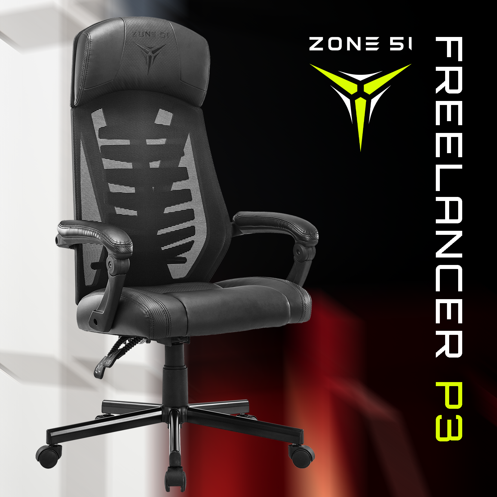 Кресло компьютерное ZONE 51 FREELANCER P3 Black