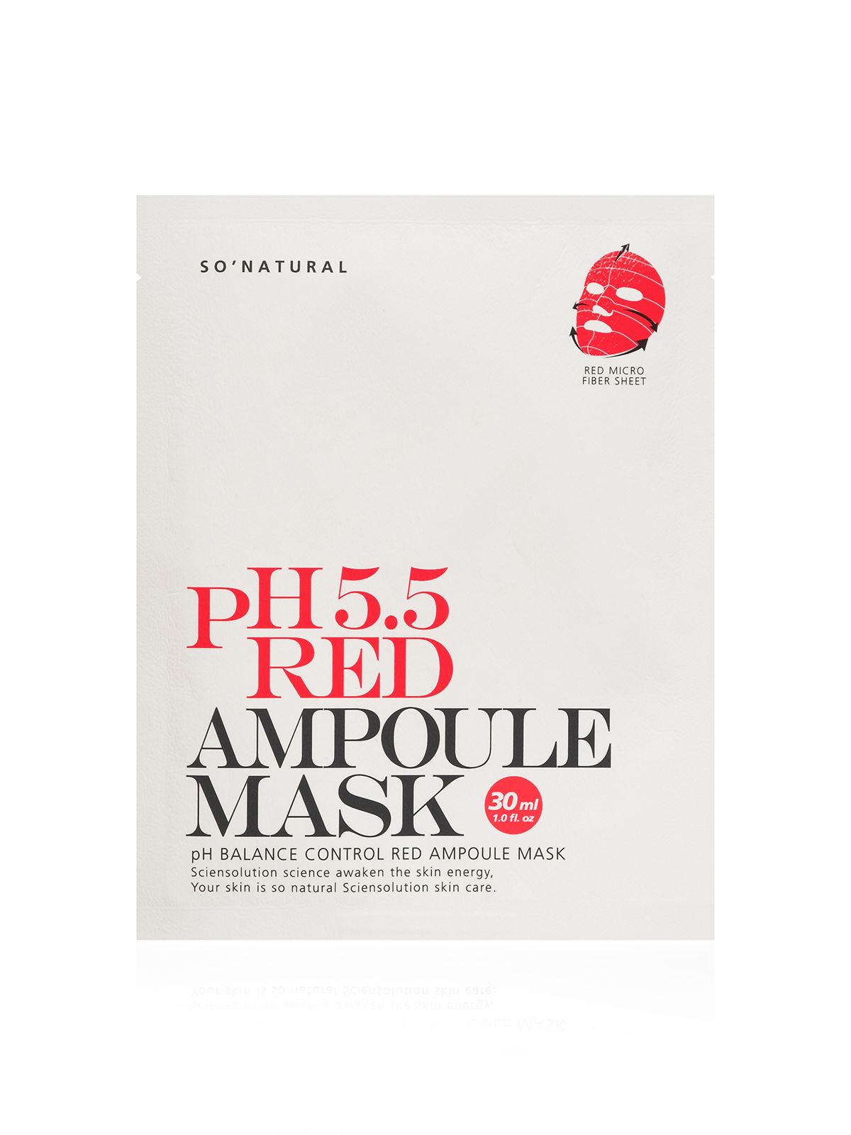 фото Слабокислотная восстанавливающая маска so natural 5.5 red ampoule mask