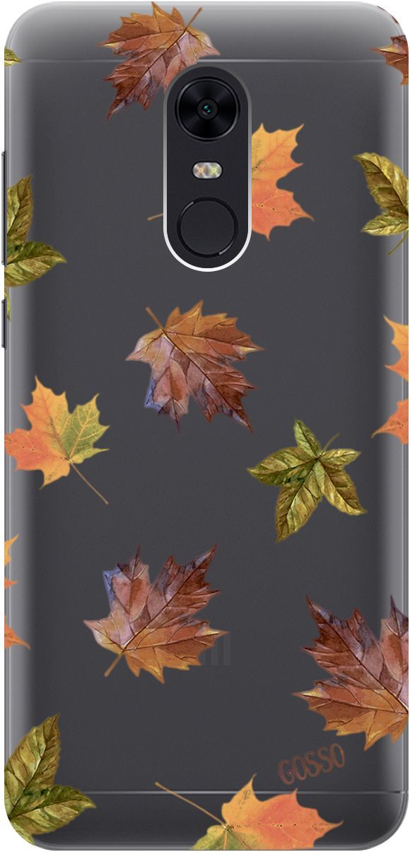 

Силиконовый чехол на Xiaomi Redmi 5 Plus "Maple" прозрачный, Прозрачный;оранжевый, 1833