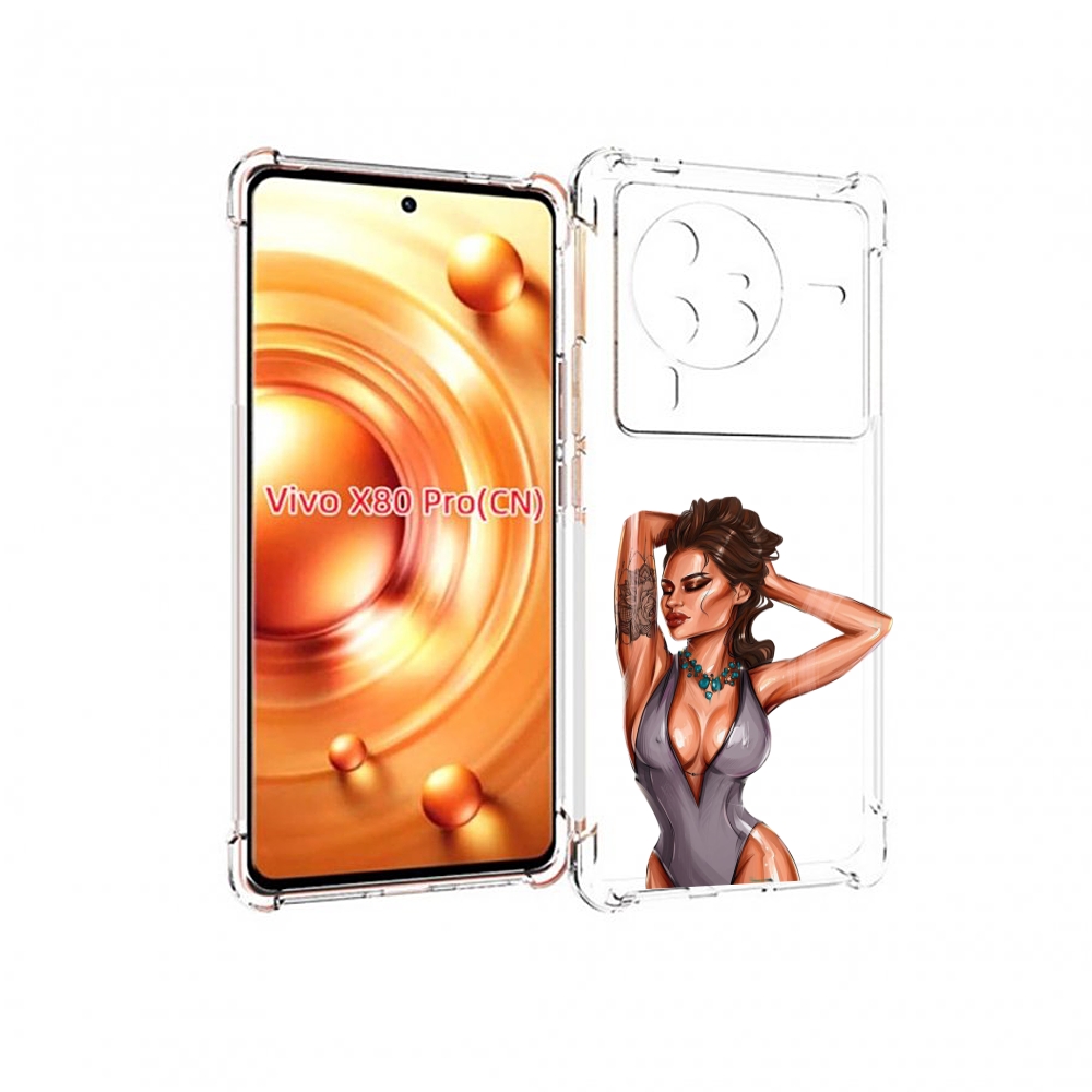 

Чехол MyPads Роскошная-девушка женский для Vivo X80 Pro, Прозрачный, Tocco