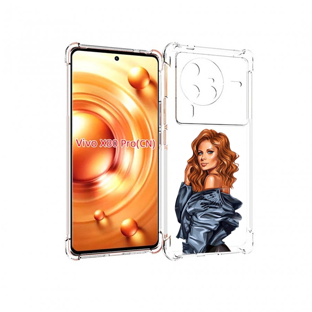

Чехол MyPads Рыжая-девушка женский для Vivo X80 PRO, Прозрачный, Tocco