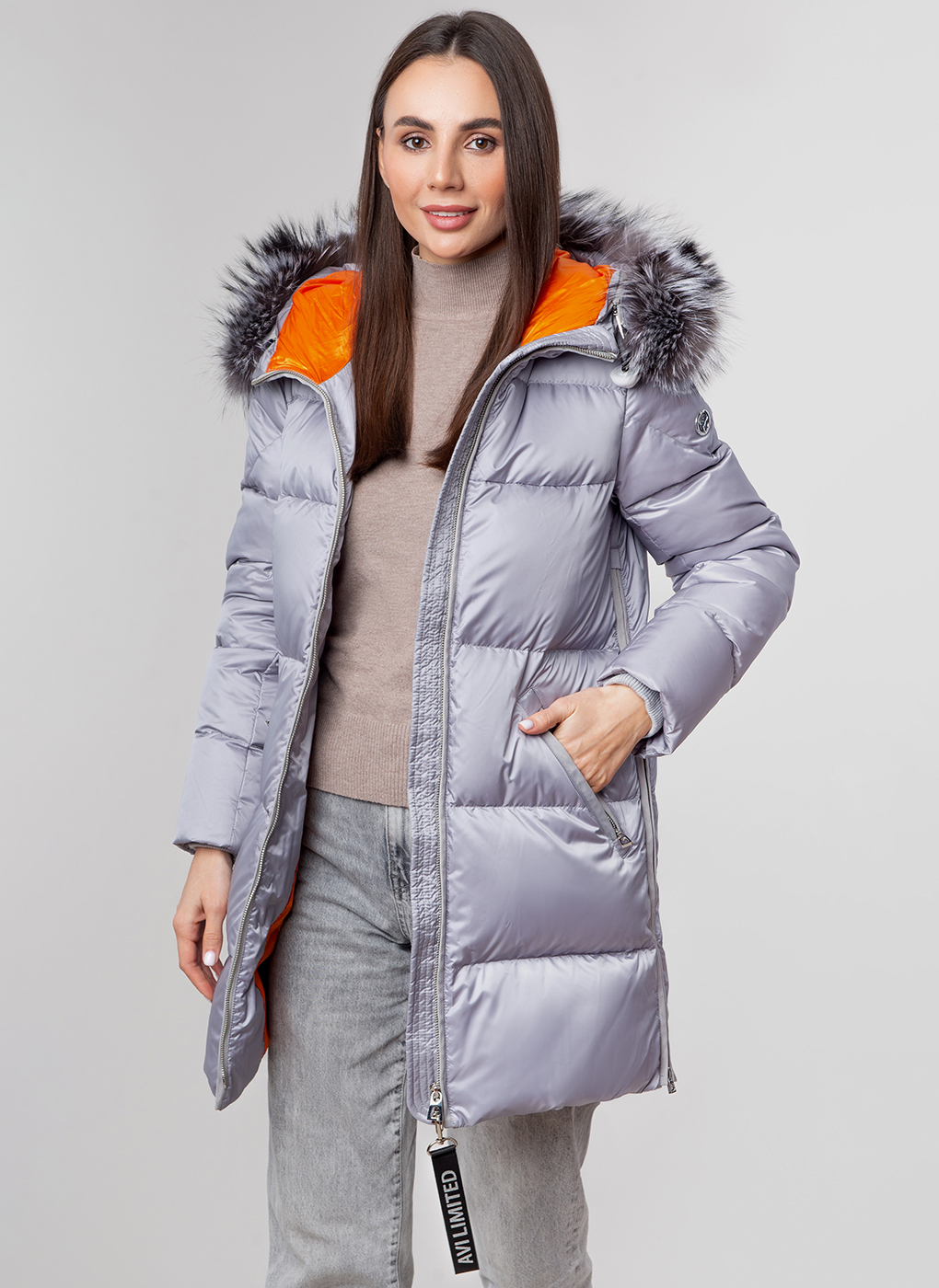 

Пуховик женский Каляев 57268 серый 54 RU, 57268