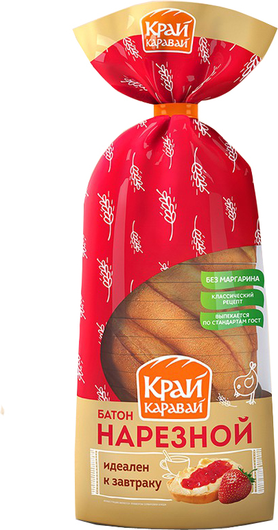 

Хлеб белый Край Каравай Нарезной 250 г, Нарезной