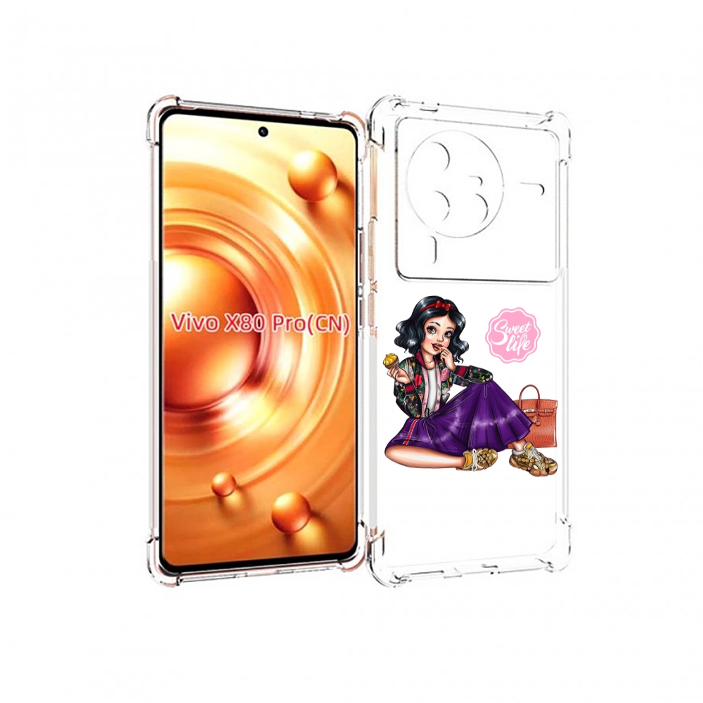 

Чехол MyPads Сладкая-жизнь женский для Vivo X80 Pro, Прозрачный, Tocco