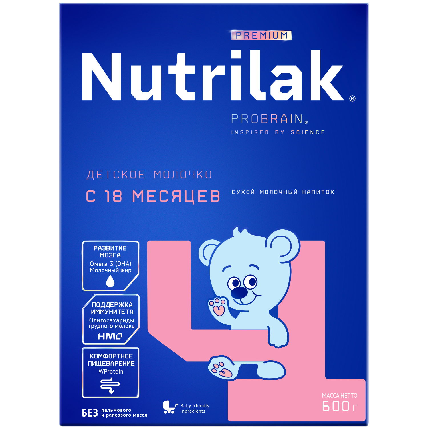 Смесь молочная сухая Nutrilak Premium 4 с 18 месяцев 600г 864₽