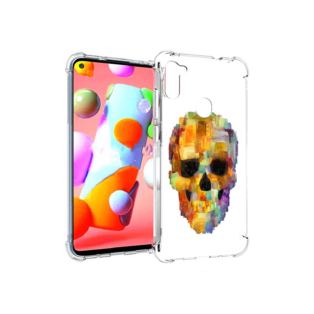 

Чехол MyPads Tocco для Samsung Galaxy A11 нарисованный череп (PT149913.480.516), Прозрачный, Tocco