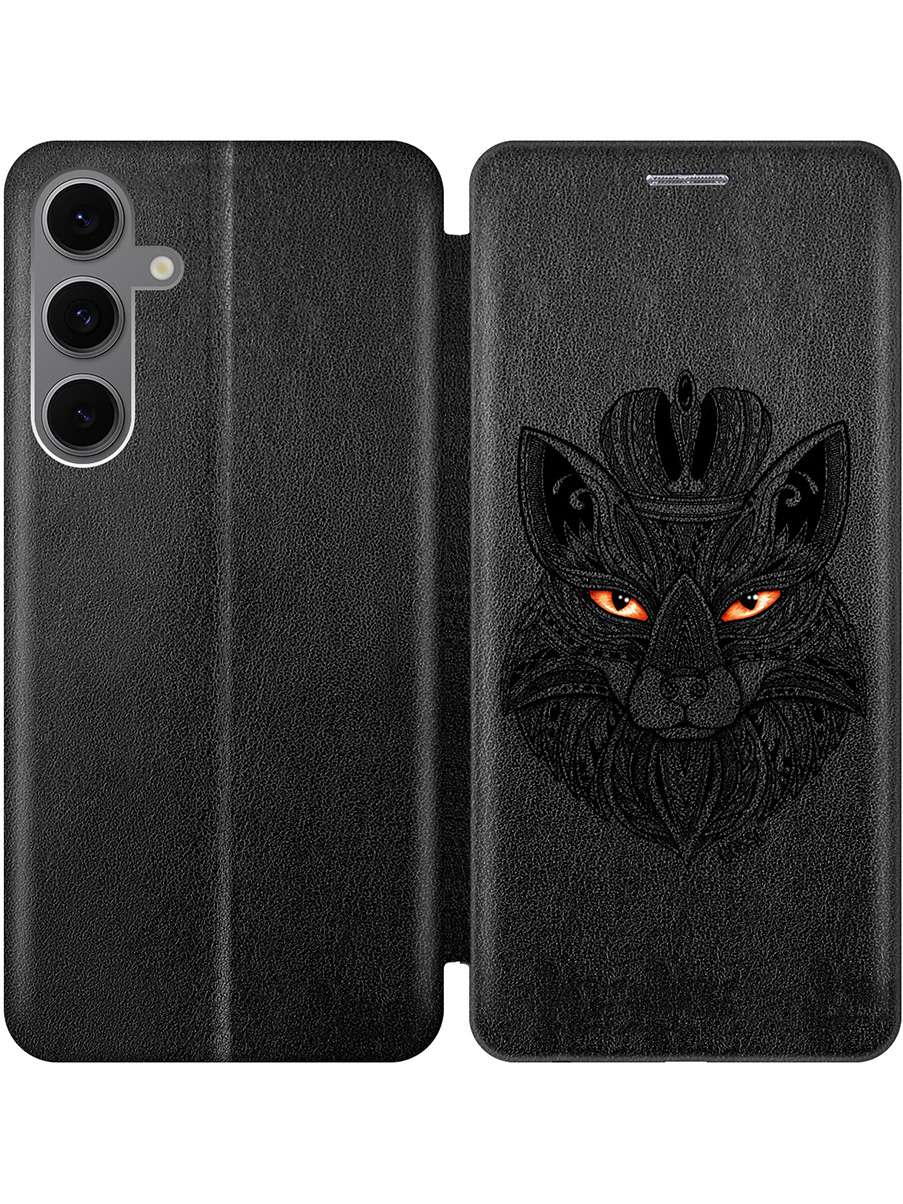 

Чехол-книжка на Samsung Galaxy S24 FE с принтом "Оранжевоглазая лиса" черный, Черный;прозрачный;серый, 786718112