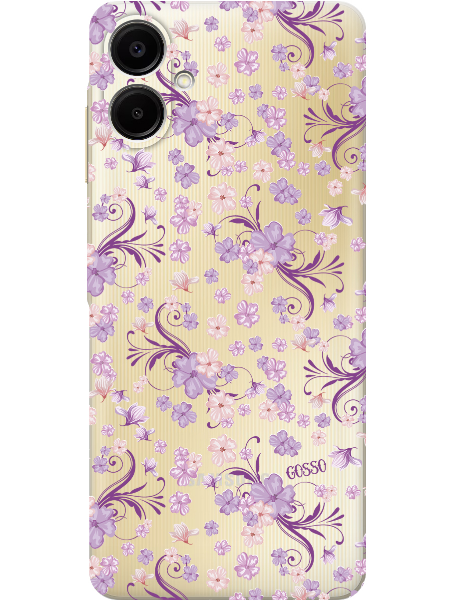 

Силиконовый чехол на Samsung Galaxy A06 с принтом "Лиловые цветы" прозрачный, Прозрачный;фиолетовый, 786717521