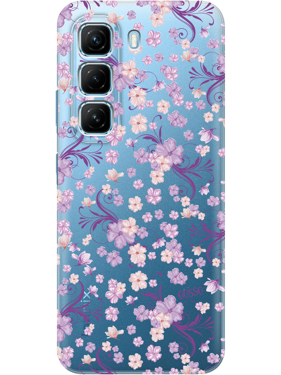 

Силиконовый чехол на Infinix Hot 50 4G с принтом "Лиловые цветы" прозрачный, Прозрачный;фиолетовый, 786718721