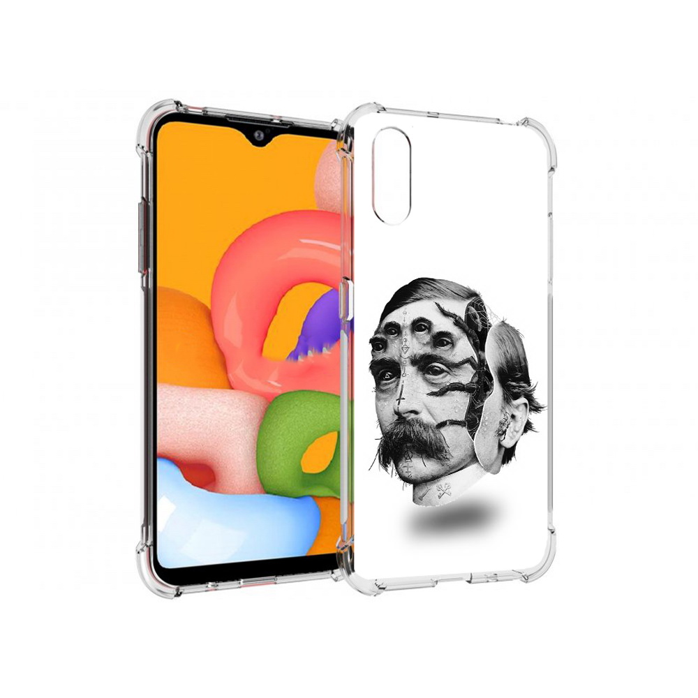 

Чехол MyPads Tocco для Samsung Galaxy A01 страшное лицо мужчины (PT144711.509.629), Прозрачный, Tocco