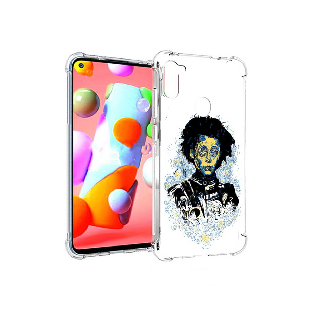 Чехол MyPads Tocco для Samsung Galaxy A11 парень черно-белый абстракция (PT149913.480.535)