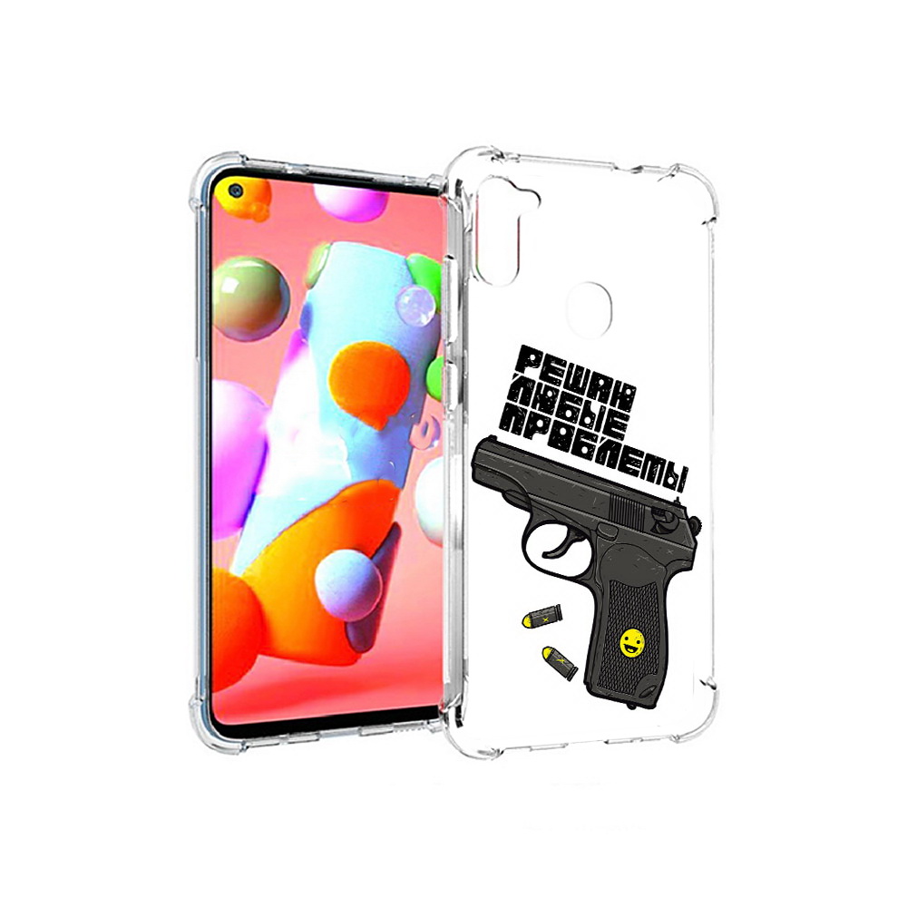 

Чехол MyPads Tocco для Samsung Galaxy A11 пистолет против проблем (PT149913.480.542), Прозрачный, Tocco
