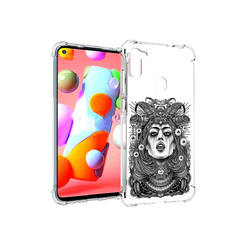 

Чехол MyPads Tocco для Samsung Galaxy A11 портрет девушки черно белый (PT149913.480.551), Прозрачный, Tocco