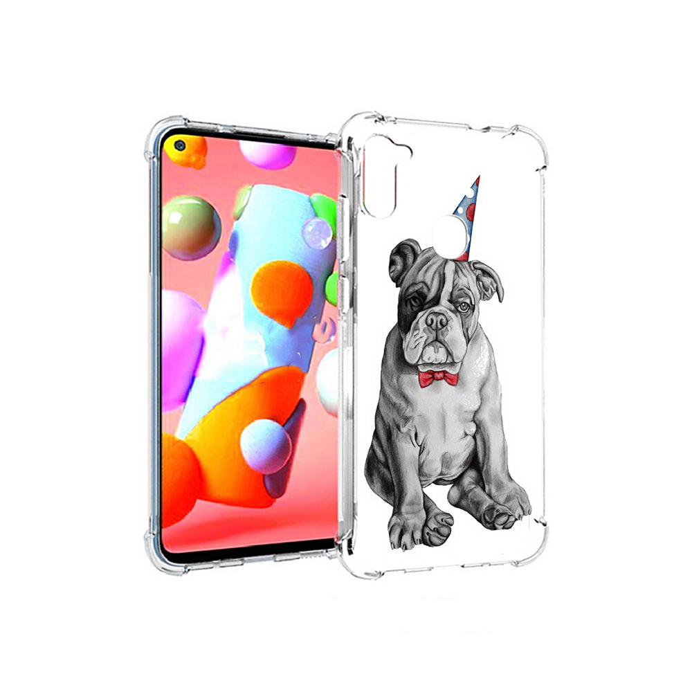 

Чехол MyPads Tocco для Samsung Galaxy A11 праздничный щенок (PT149913.480.554), Прозрачный, Tocco
