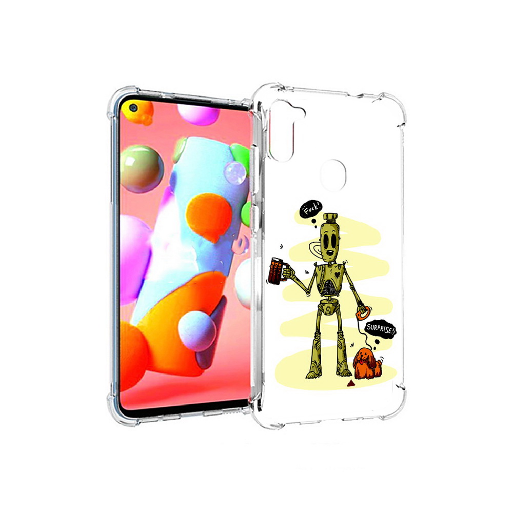 Чехол MyPads Tocco для Samsung Galaxy A11 прикольный робот (PT149913.480.557)