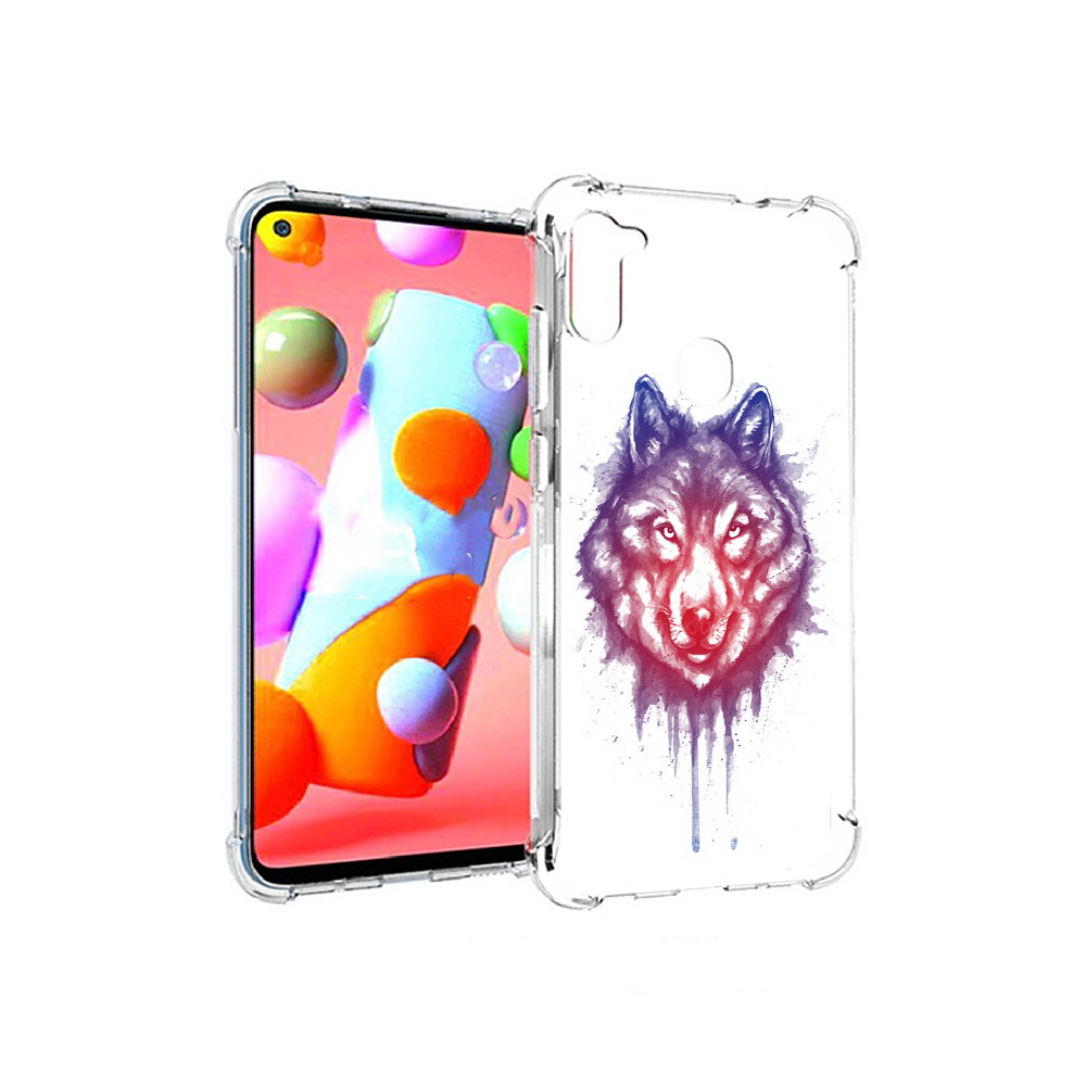 

Чехол MyPads Tocco для Samsung Galaxy A11 пушистый волк (PT149913.480.561), Прозрачный, Tocco