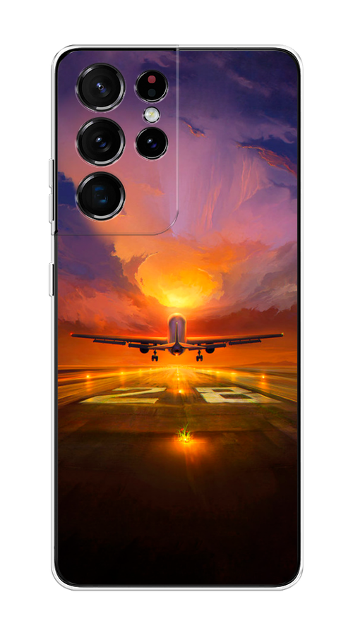 

Чехол на Samsung Galaxy S21 Ultra "Самолет на посадке", Оранжевый;синий, 2102250-6