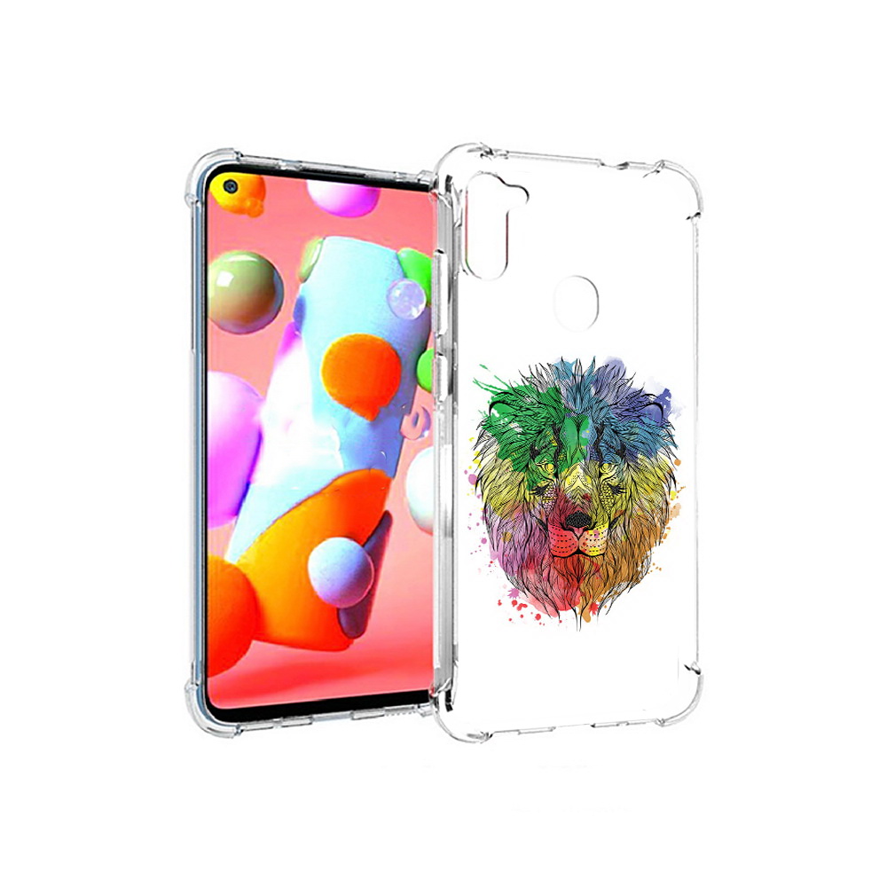 

Чехол MyPads Tocco для Samsung Galaxy A11 разноцветный гордый лев (PT149913.480.573), Прозрачный, Tocco