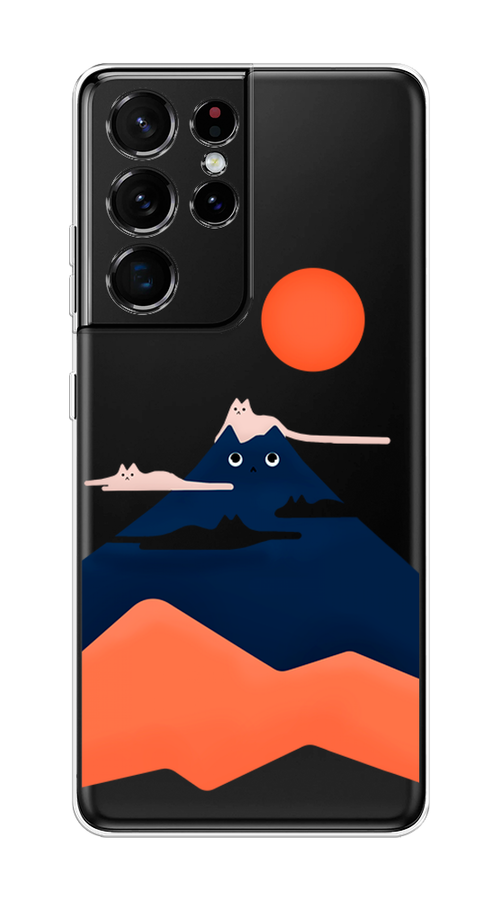 

Чехол на Samsung Galaxy S21 Ultra "Кот-гора", Черный;оранжевый, 2102250-4