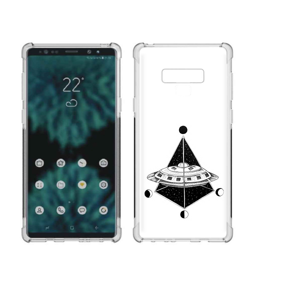 

Чехол MyPads Tocco для Samsung Galaxy Note 9 черно белая летающая тарелка, Прозрачный, Tocco