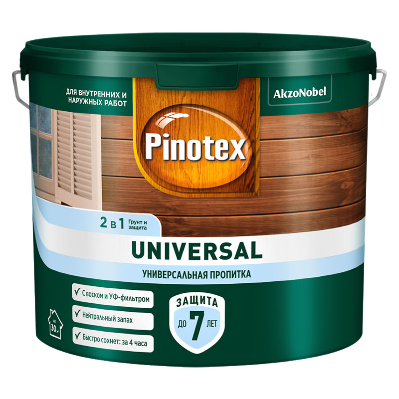 

PINOTEX UNIVERSAL пропитка 2 в 1, CLR база под колеровку (9л)