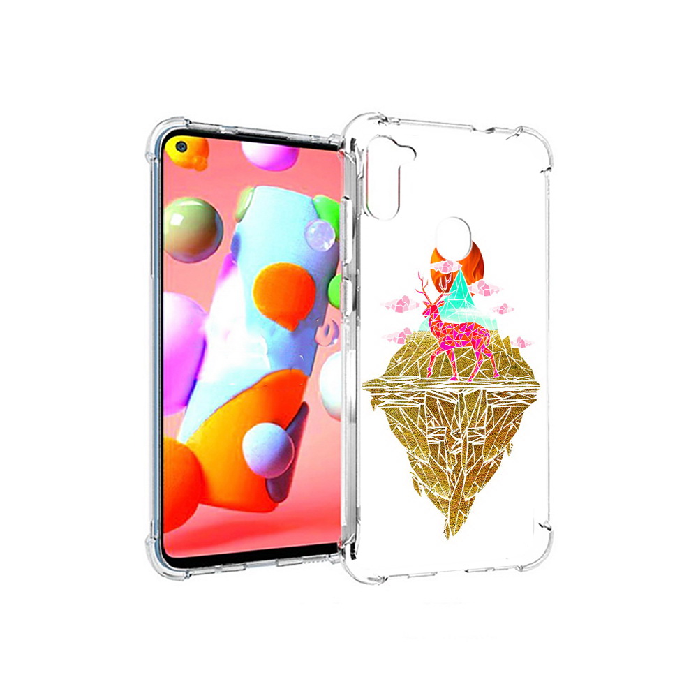 

Чехол MyPads Tocco для Samsung Galaxy A11 розовый олень абстракция (PT149913.480.586), Прозрачный, Tocco