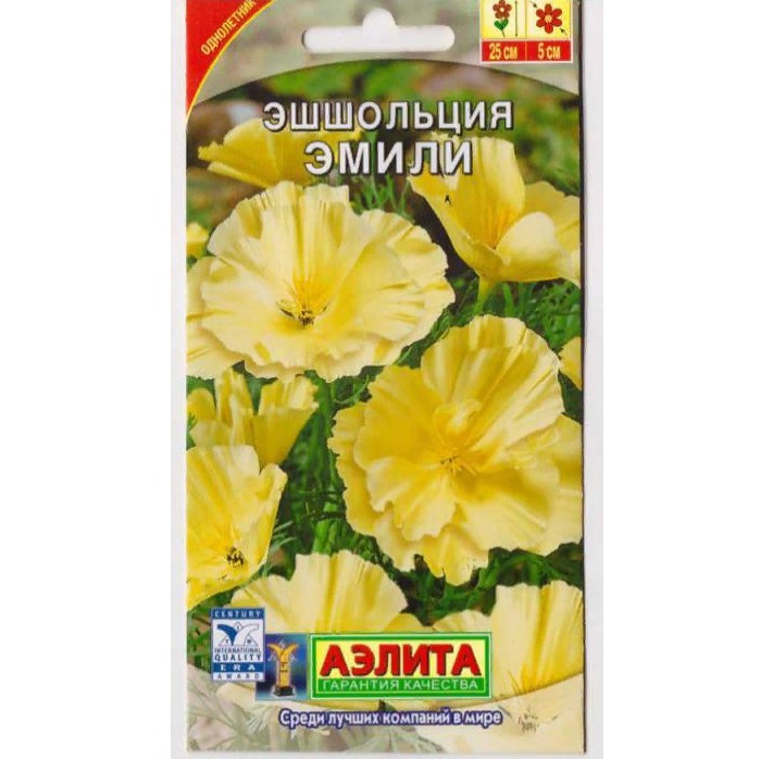 

Семена цветов эшшольция Эмили калифорнийская Аэлита 0,05 г 1 шт.