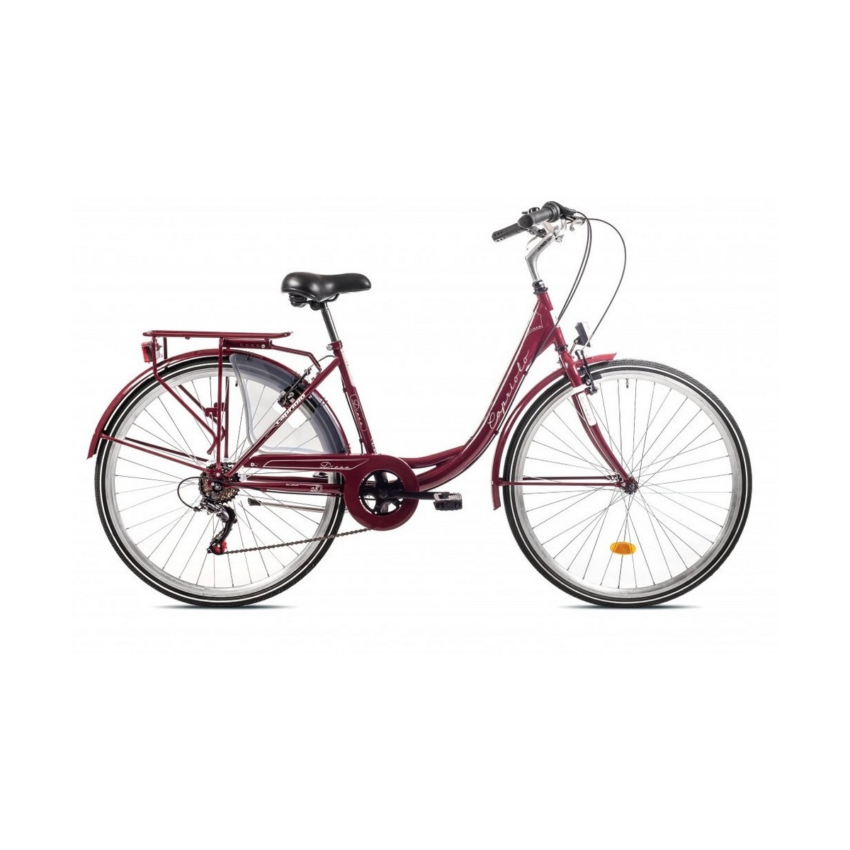 Велосипед CAPRIOLO CITY DIANA ALU 28'' 1 X 7, ALU 18'' бордовый