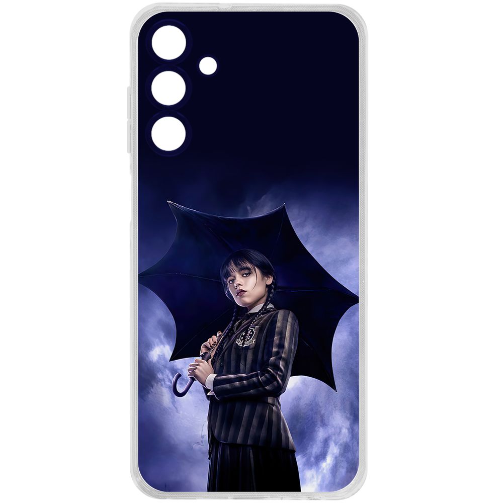 

Чехол-накладка Clear Case Уэнсдей Аддамс- Уэнсдей под зонтом для Samsung Galaxy A15 4G, Прозрачный
