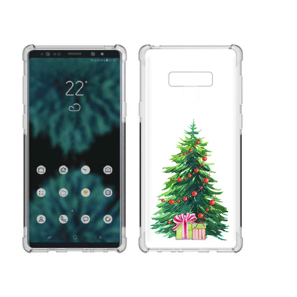 

Чехол MyPads Tocco для Samsung Galaxy Note 9 Елка новогодняя с подарками акварель, Прозрачный, Tocco