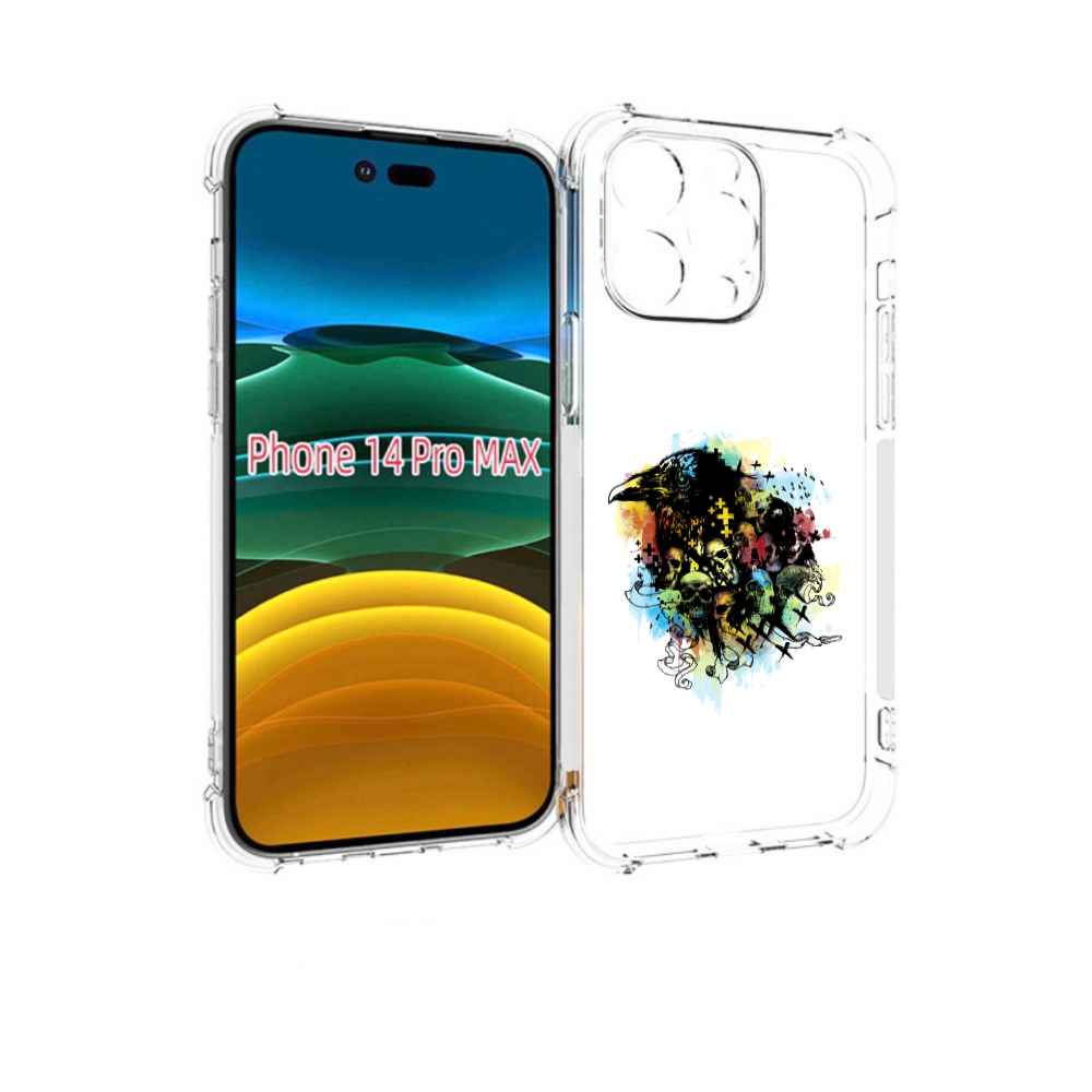 

Чехол MyPads ворон и черепа для iPhone 14 Pro Max, Прозрачный, Tocco