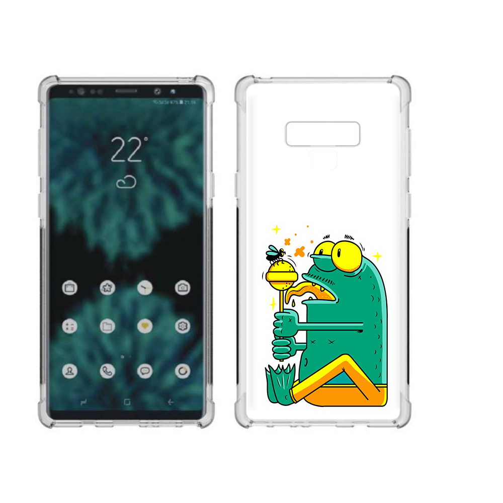 

Чехол MyPads Tocco для Samsung Galaxy Note 9 Зеленая лягушка с чупа чупсом, Прозрачный, Tocco