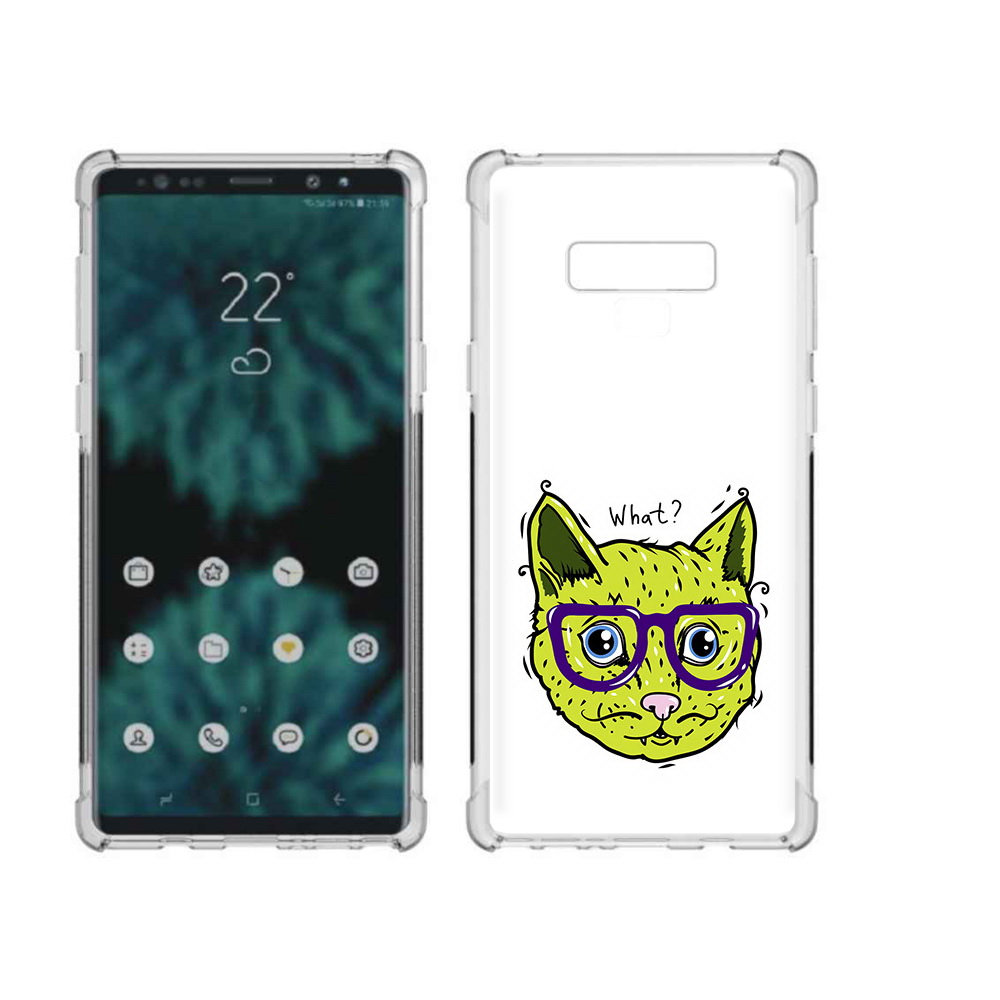 

Чехол MyPads Tocco для Samsung Galaxy Note 9 Зеленый кот (PT115235.598.86), Прозрачный, Tocco