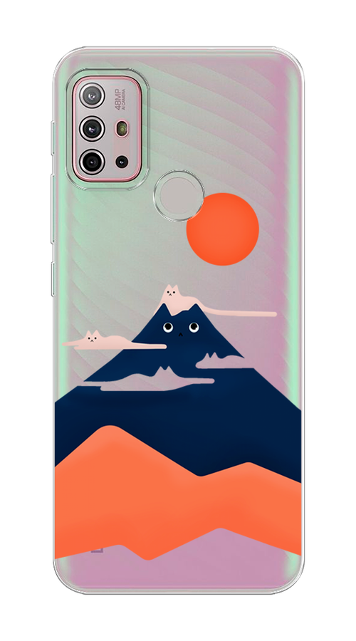 

Чехол на Lenovo K13 Note. Motorola Moto G10/G20/G30 "Кот-гора", Черный;оранжевый, 112950-4