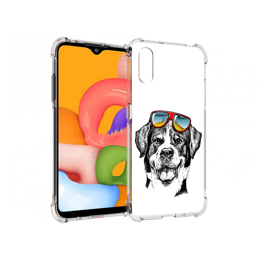 Чехол MyPads Tocco для Samsung Galaxy A01 счастливая собака (PT144711.509.631)