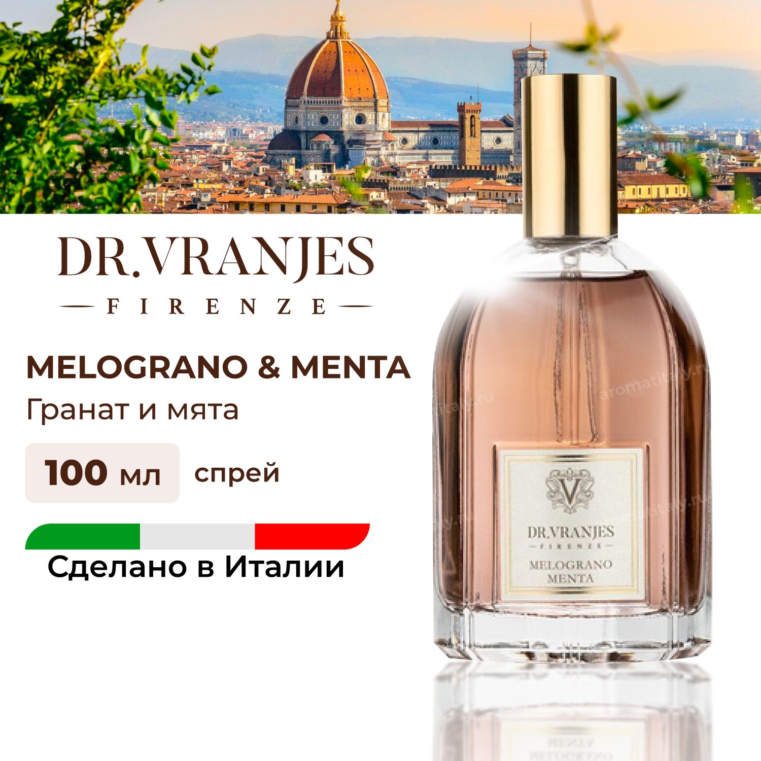 

Спрей Dr.Vranjes Melograno & Menta Гранат, мята, арбуз 100мл, FRV0022B, Melograno & Menta (гранат и мята)