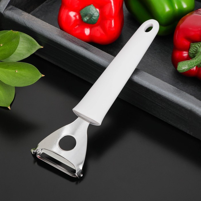 

Овощечистка горизонтальная Доляна «Сливки», 19,56,51,5 см, цвет белый, Кухонные инструменты "Сливки"