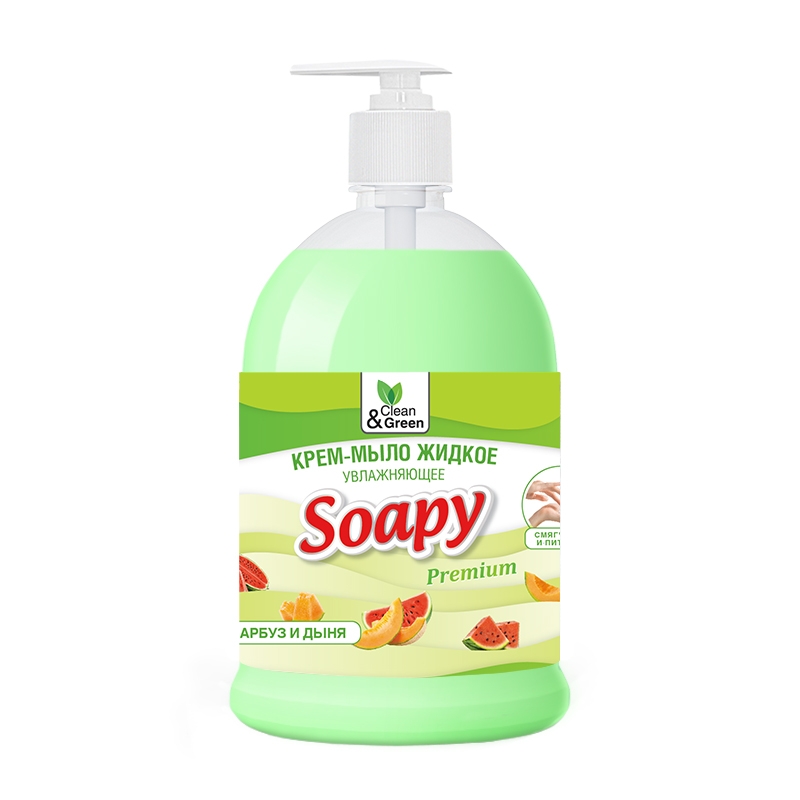 Купить Крем-мыло жидкое Soapy арбуз и дыня увлажняющее с дозатором 1000 мл Clean&Green CG8117, Крем-мыло жидкое Soapy арбуз и дыня увлажняющее с дозатором 1000 мл Clean&Green CG8117