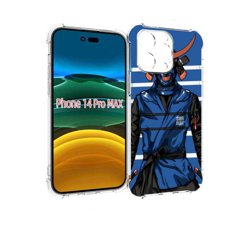 

Чехол MyPads самурай в синей форме для iPhone 14 Pro Max, Прозрачный, Tocco