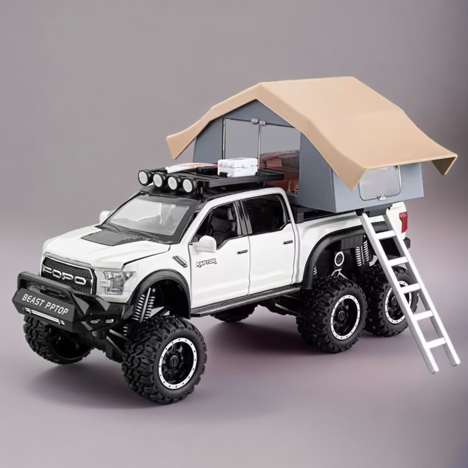 

Машинка металлическая Ford Raptor F150 с палаткой 1:24 свет звук CZ65A Белый