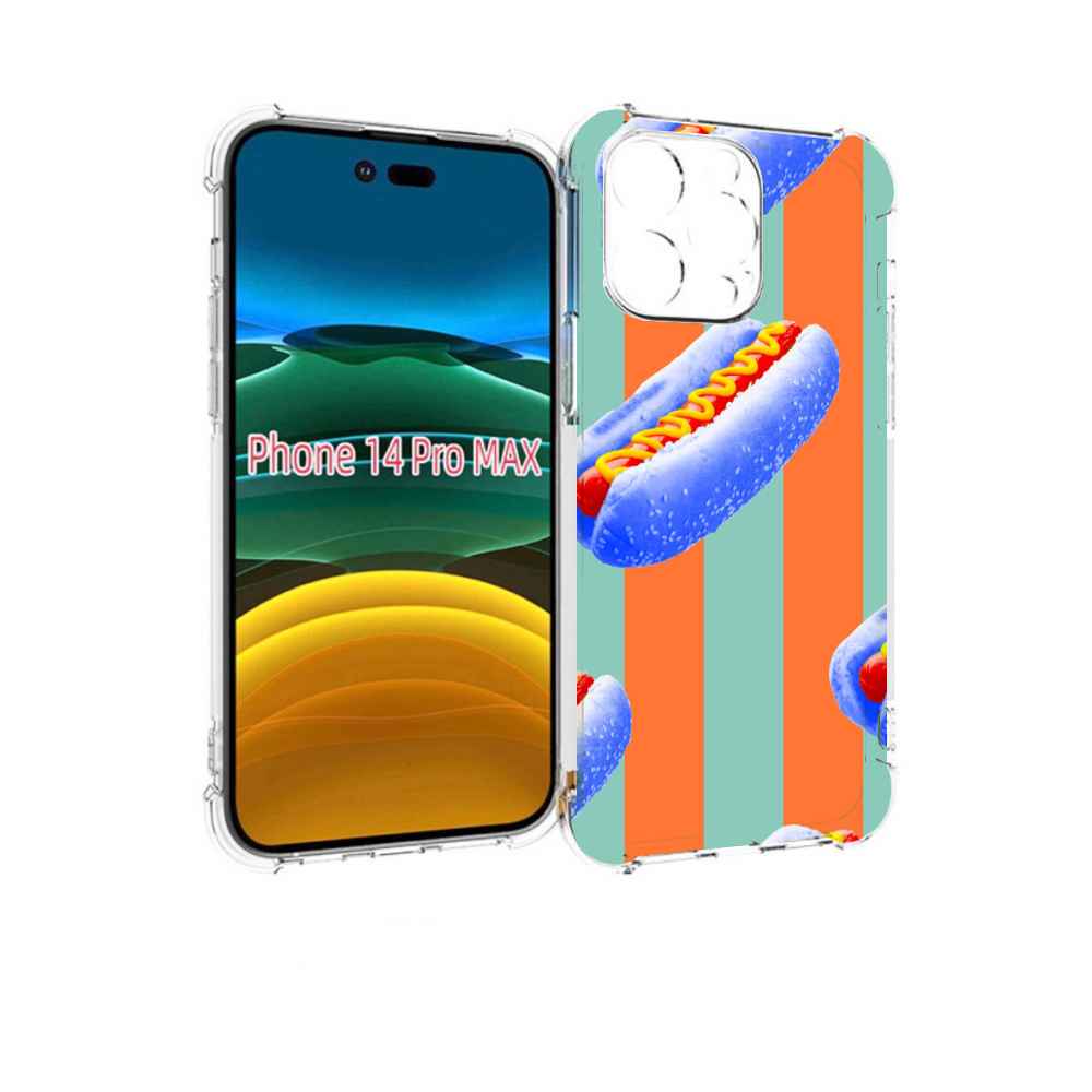 

Чехол MyPads синие хотдоги для iPhone 14 Pro Max, Прозрачный, Tocco