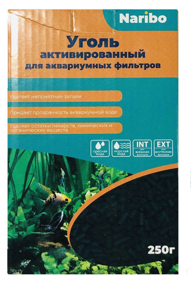 фото Наполнитель для внешнего фильтра naribo для , активированный уголь, 250 г