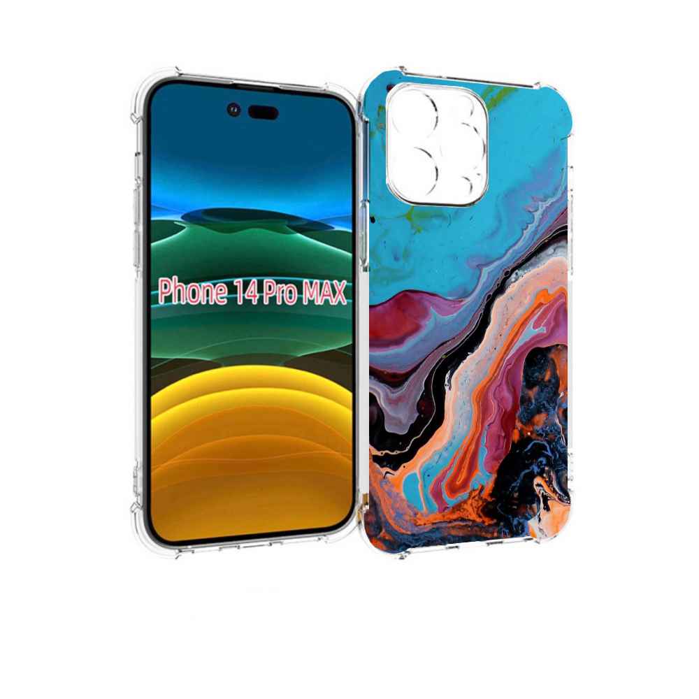 

Чехол MyPads смешанные краски для iPhone 14 Pro Max, Прозрачный, Tocco