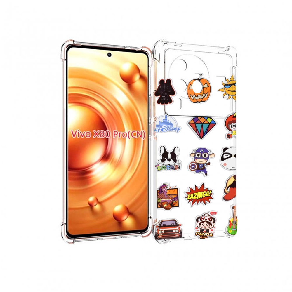 

Чехол MyPads Стикеры-2 для Vivo X80 Pro, Прозрачный, Tocco