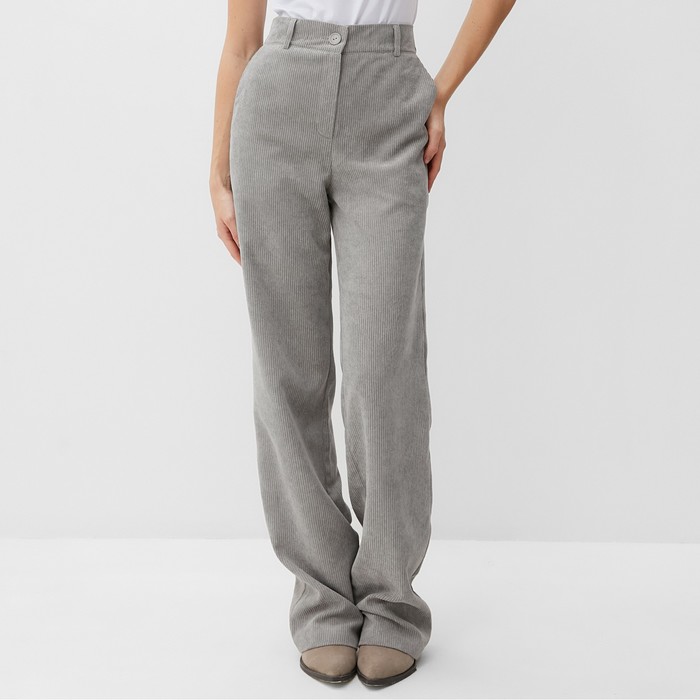 

Брюки женские MINAKU Вельвет серые 46 RU, Серый, Вельвет