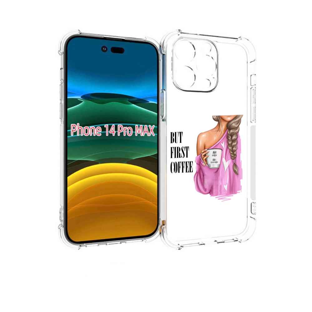 

Чехол MyPads сначала-кофе для iPhone 14 Pro Max, Прозрачный, Tocco
