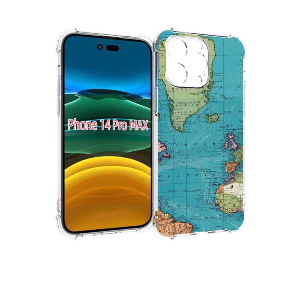 

Чехол MyPads старая карта земли для iPhone 14 Pro Max, Прозрачный, Tocco